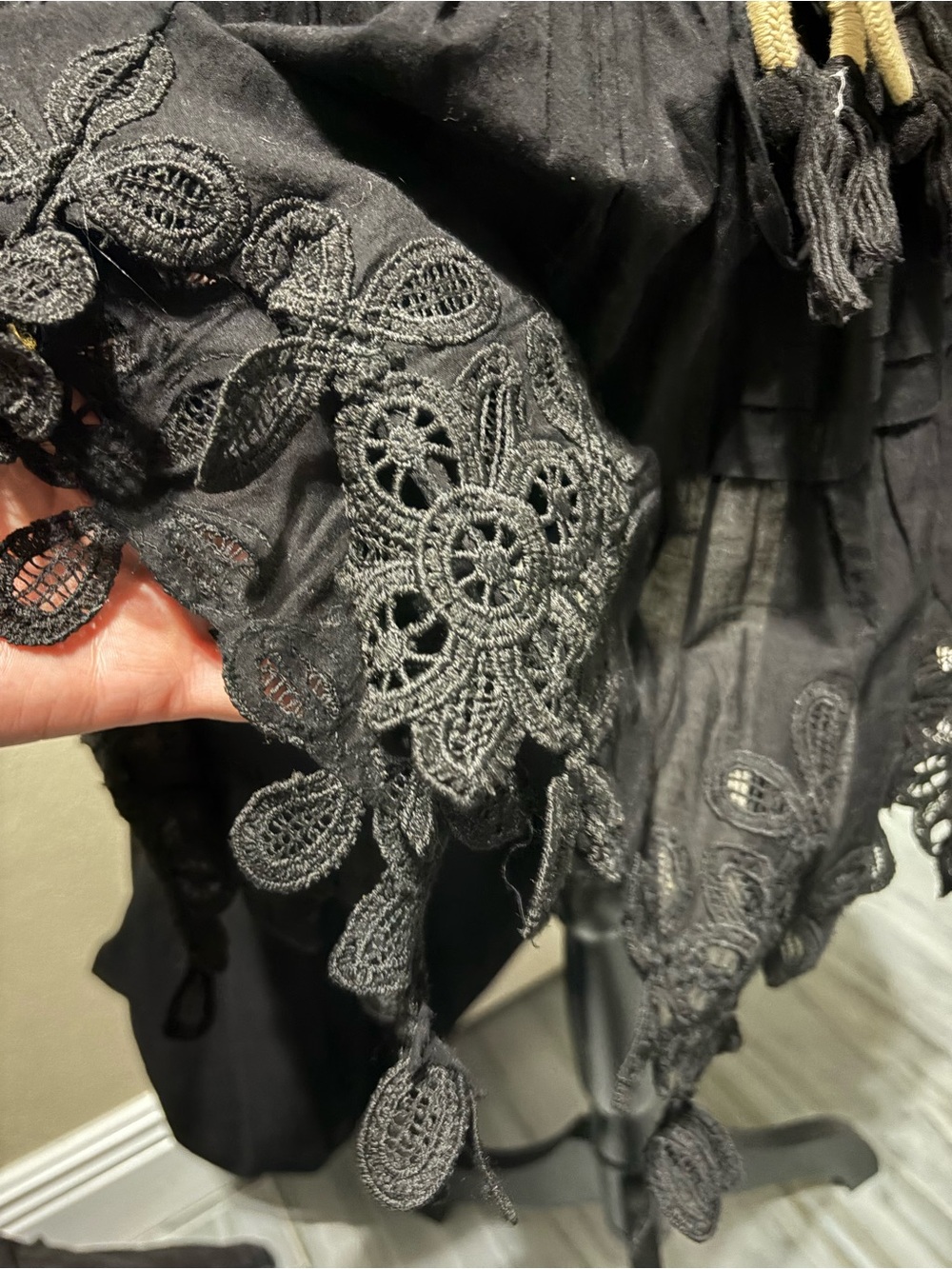 Ramy Brook Black Strapless Dress with Crochet Detail - Picture 5 of 7